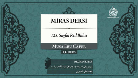 13. Ders: 123. Sayfa; Red Bahsi