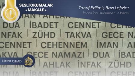 Tahrif Edilmiş Bazı Lafızlar